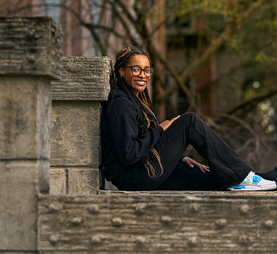 Mikel Brogan at the unveiling of the “A River of Belonging” mosaic at École Heritage Park Middle School in Mission, British Columbia. (Image courtesy Mikel Brogan)